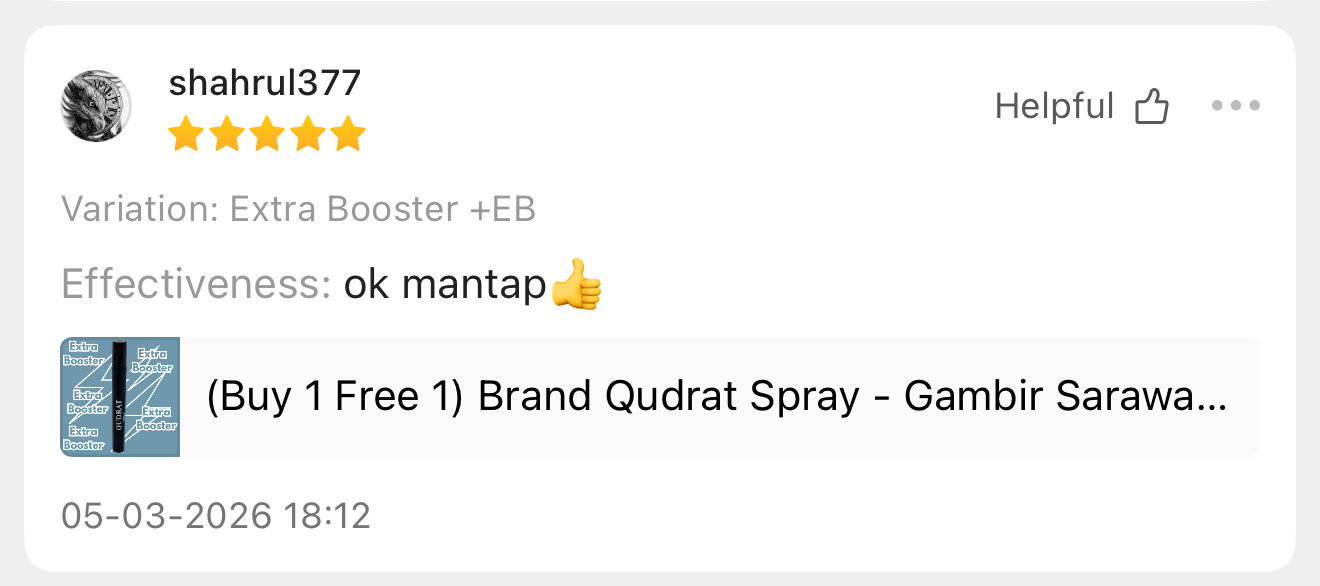 Ulasan pelanggan Qudrat 8