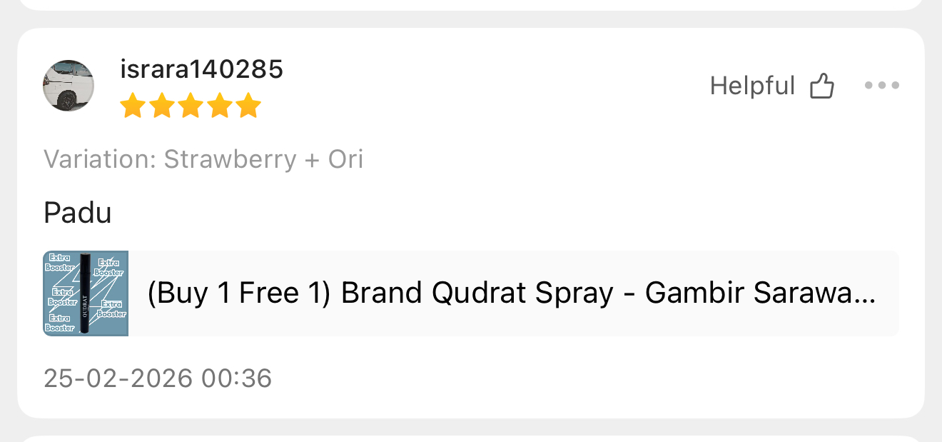 Ulasan pelanggan Qudrat 9