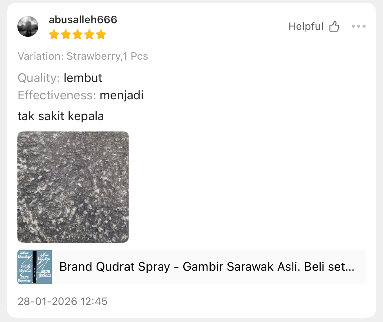 Ulasan pelanggan Qudrat 12