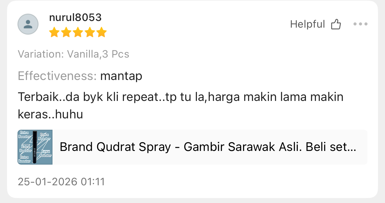 Ulasan pelanggan Qudrat 14
