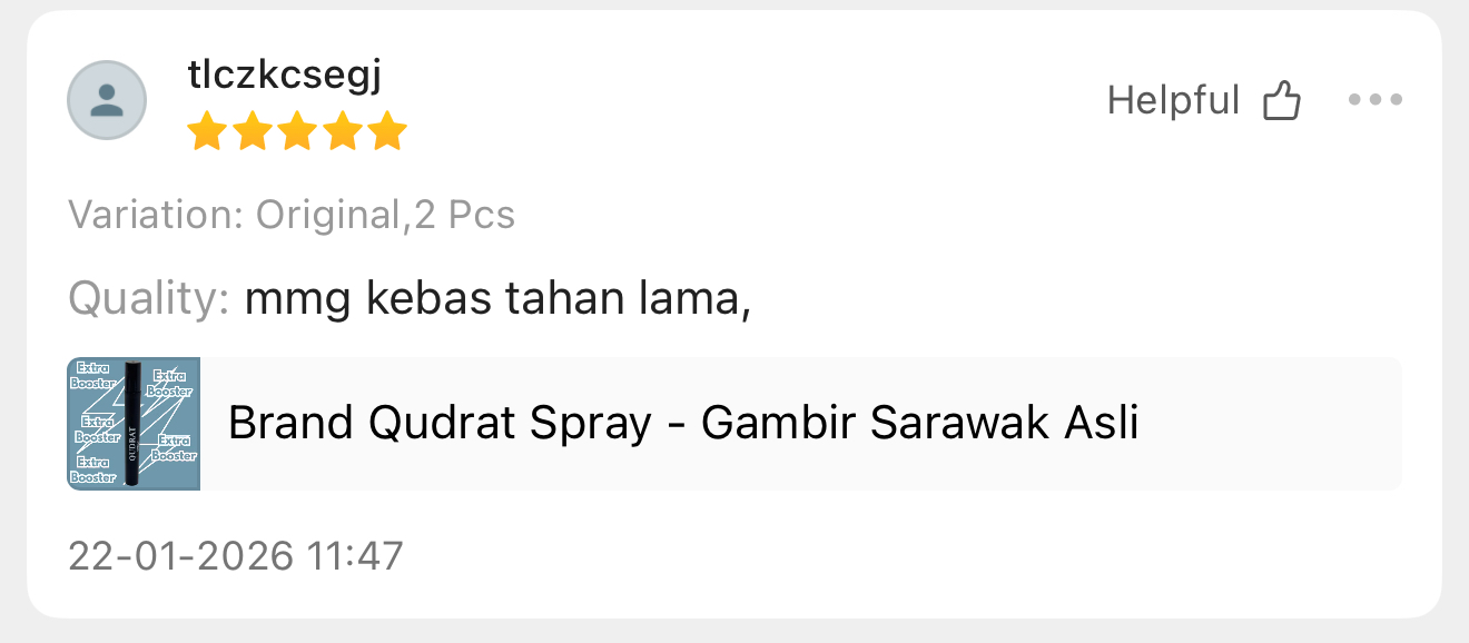 Ulasan pelanggan Qudrat 15